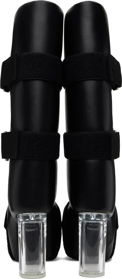 Rick Owens Black Open Splint Kiss Boots - Image 2