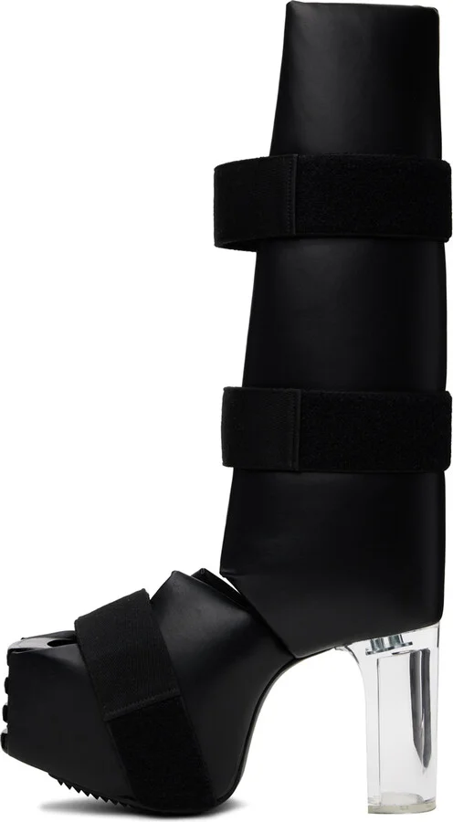 Rick Owens Black Open Splint Kiss Boots - Image 3