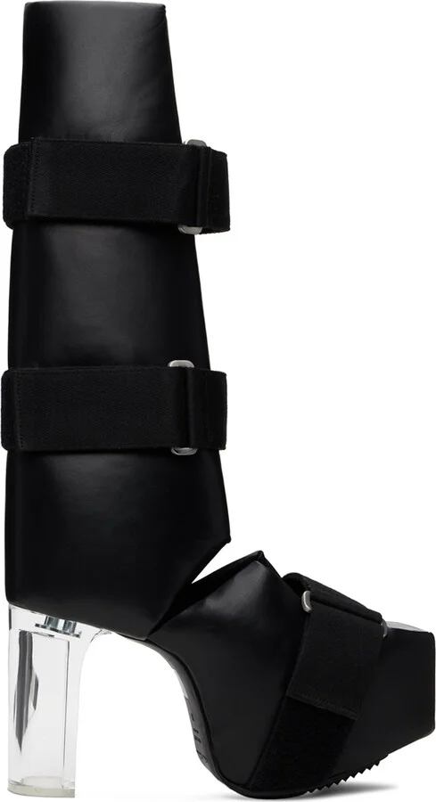 Rick Owens Black Open Splint Kiss Boots