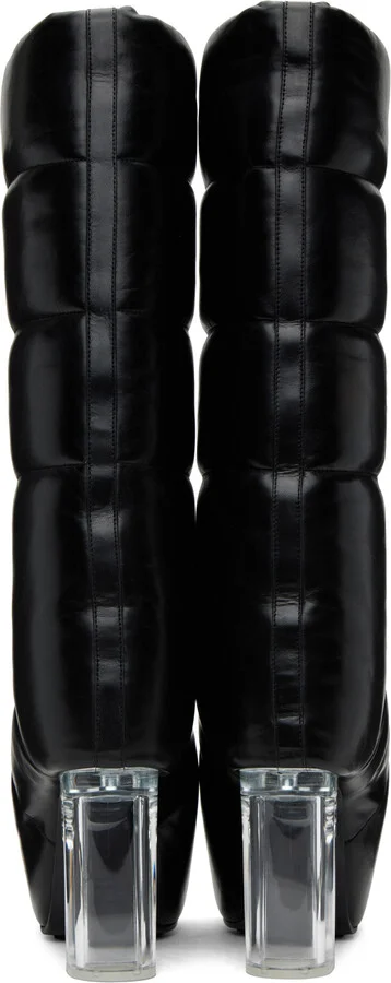 Rick Owens Black Padded Pull On Platform 45 Boots - Image 2