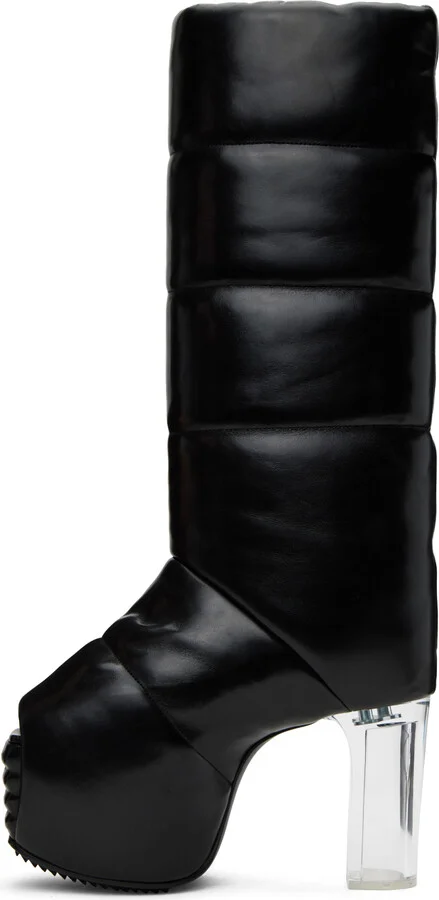 Rick Owens Black Padded Pull On Platform 45 Boots - Image 3