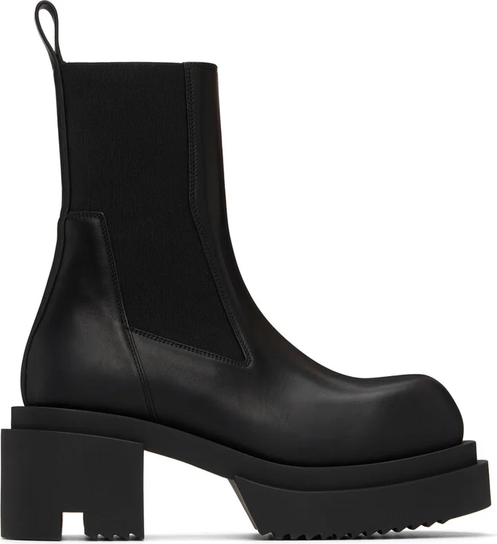 Rick Owens Black Porterville Beatle Bogun Boots