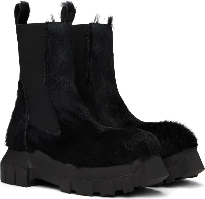 Rick Owens Black Porterville Beatle Bozo Tractor Chelsea Boots - Image 4