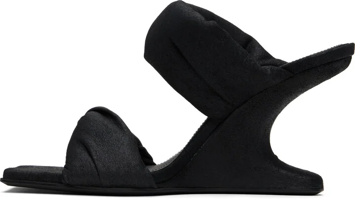 Rick Owens Black Porterville Cantilever 8 Twisted Heeled Sandals - Image 3