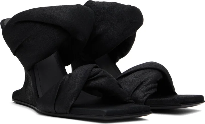Rick Owens Black Porterville Cantilever 8 Twisted Heeled Sandals - Image 4