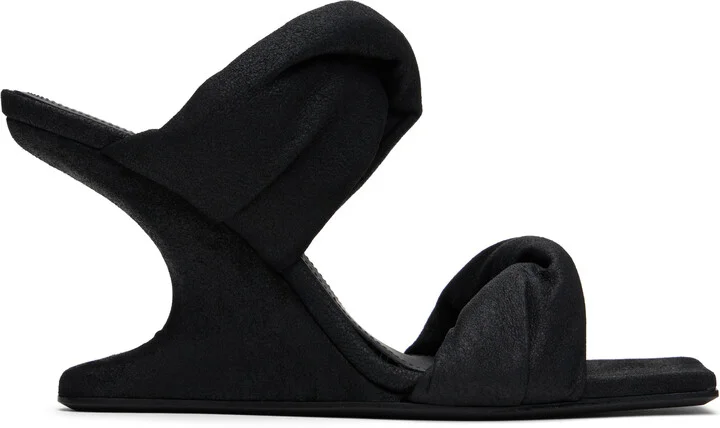 Rick Owens Black Porterville Cantilever 8 Twisted Heeled Sandals