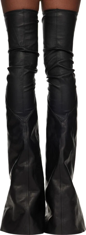 Rick Owens Black Porterville Cargowedge Boots - Image 2