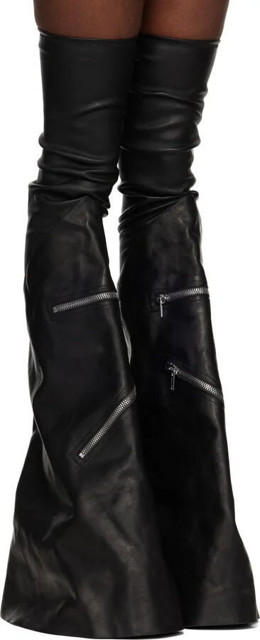 Rick Owens Black Porterville Cargowedge Boots - Image 4