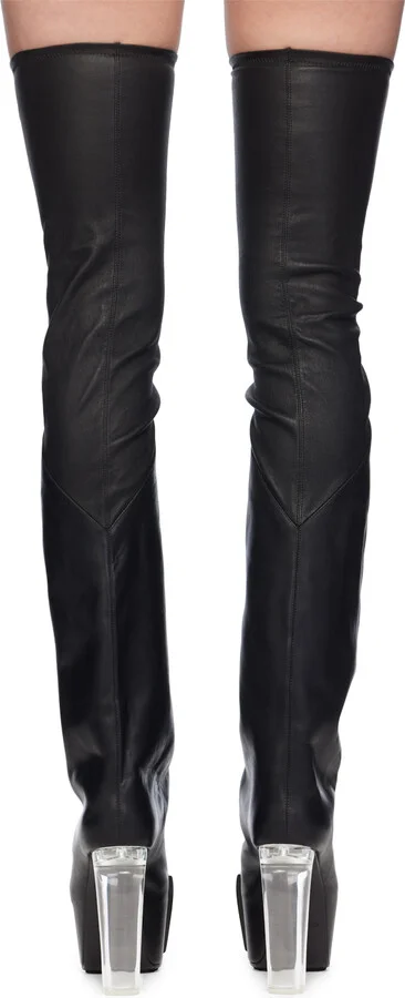 Rick Owens Black Porterville Flared Kiss 65 Tall Boots - Image 2