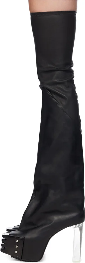 Rick Owens Black Porterville Flared Kiss 65 Tall Boots - Image 3