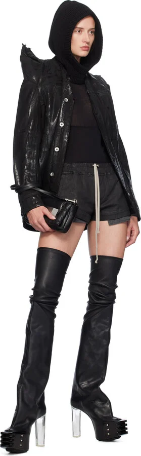 Rick Owens Black Porterville Flared Kiss 65 Tall Boots - Image 5
