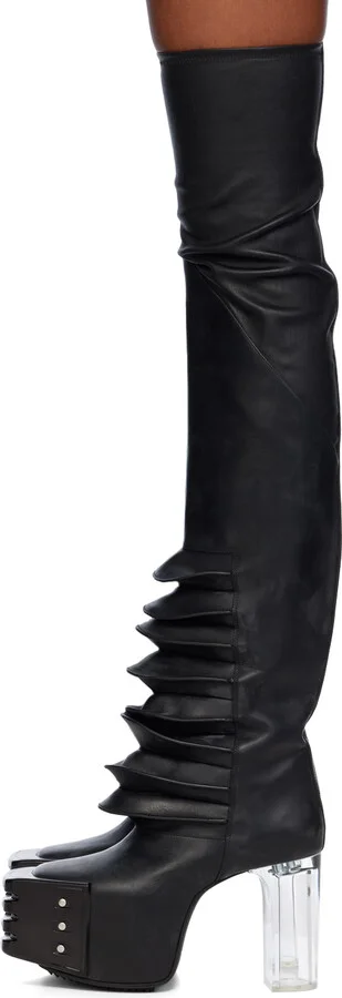 Rick Owens Black Porterville Flared Kiss Boots - Image 3