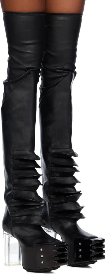 Rick Owens Black Porterville Flared Kiss Boots - Image 4
