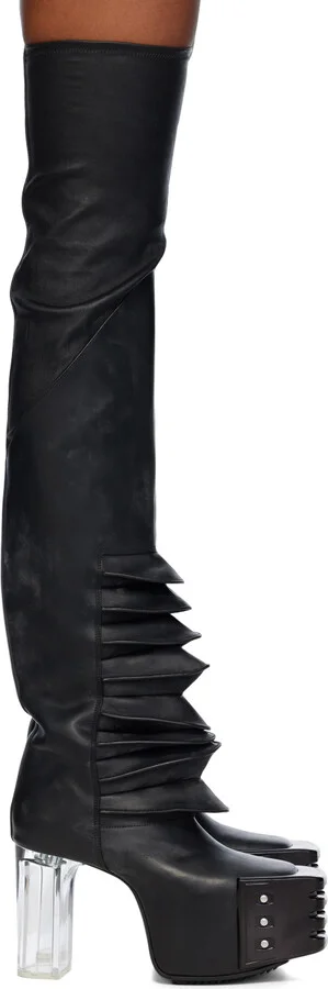 Rick Owens Black Porterville Flared Kiss Boots