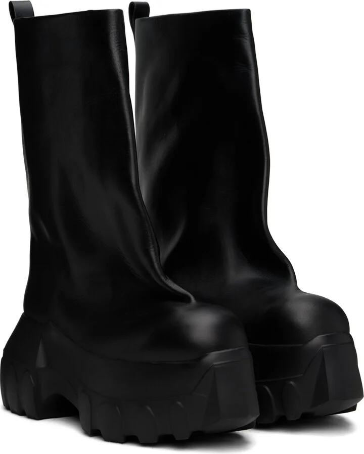 Rick Owens Black Porterville Flared Mega Tractor Boots - Image 4