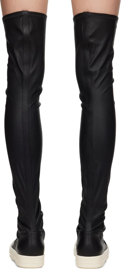 Rick Owens Black Porterville Knee High Stocking Sneaks Boots - Image 2
