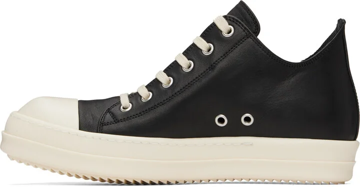 Rick Owens Black Porterville Low Sneaks Sneakers - Image 3