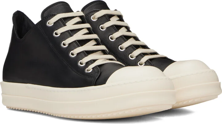 Rick Owens Black Porterville Low Sneaks Sneakers - Image 4