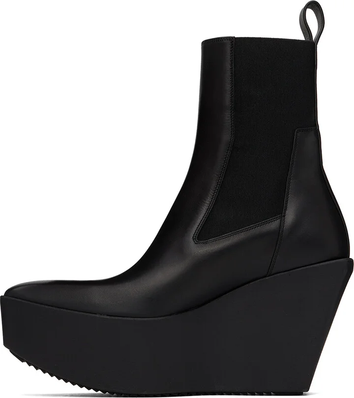 Rick Owens Black Porterville Sliver Platform Beatle Boots - Image 3