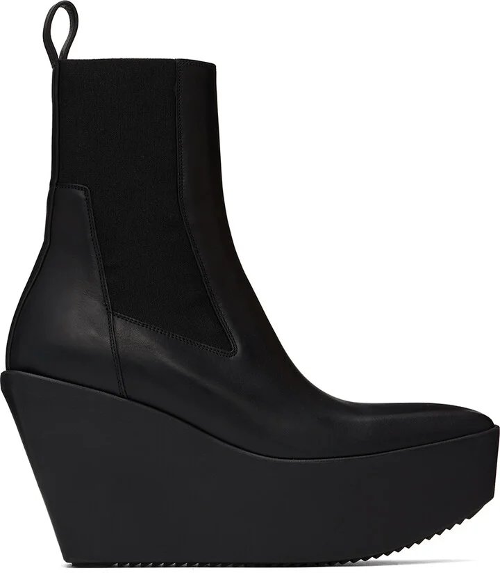 Rick Owens Black Porterville Sliver Platform Beatle Boots
