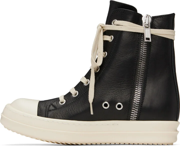 Rick Owens Black Porterville Washed Calf Sneakers - Image 3