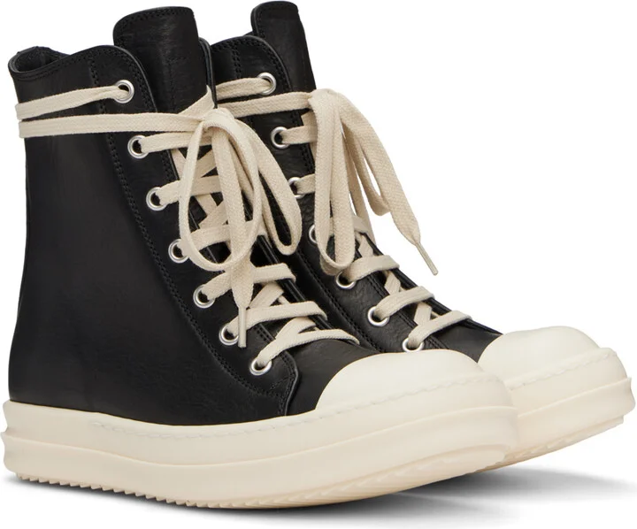 Rick Owens Black Porterville Washed Calf Sneakers - Image 4