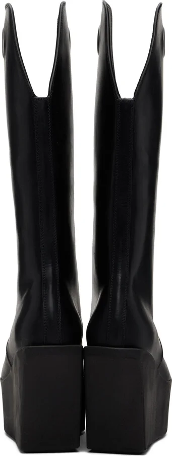 Rick Owens Black Sliver Platform Kowboy Boots - Image 2