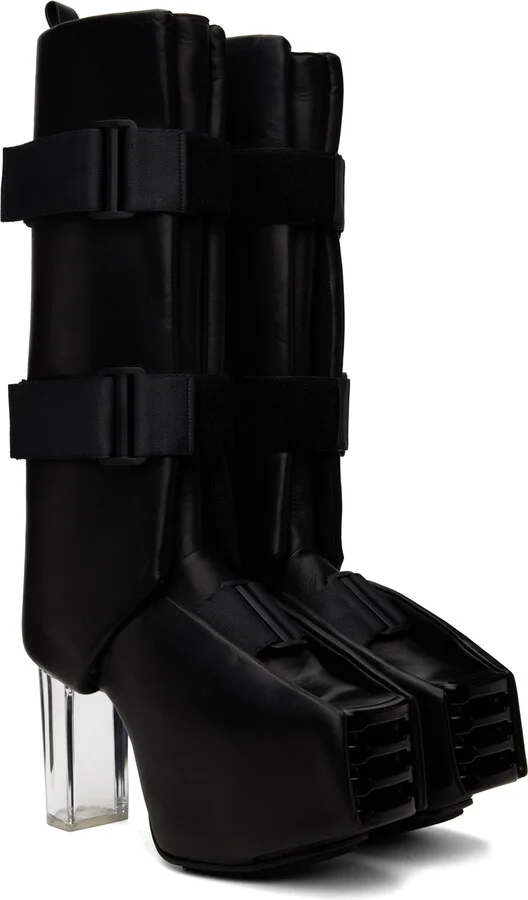 Rick Owens Black Splint Platform Boots - Image 4