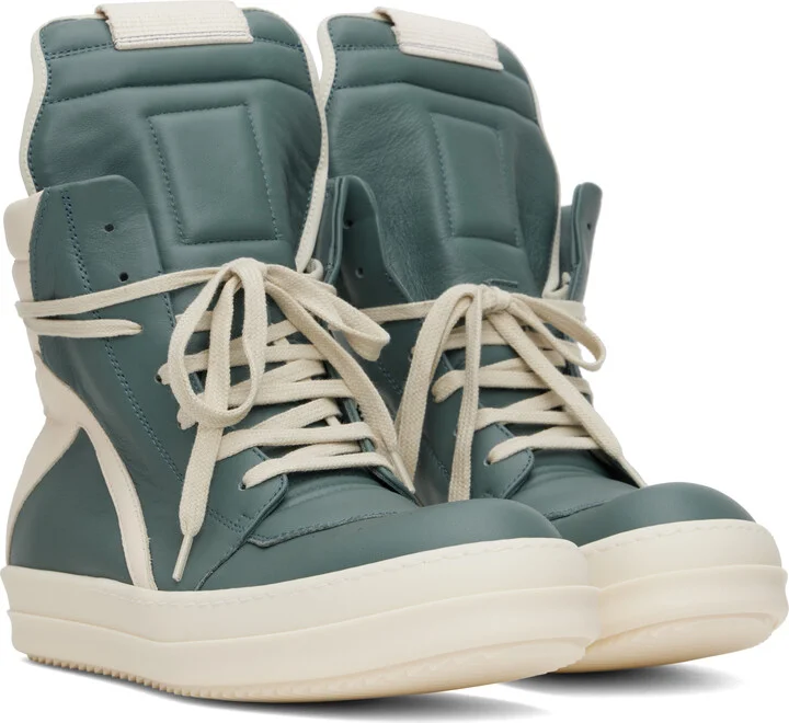 Rick Owens Blue & Off-White Hollywood Geobasket Sneakers - Image 4