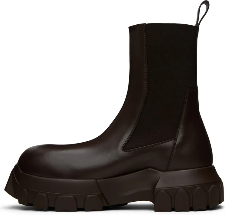 Rick Owens Brown Beatle Bozo Tractor Boots - Image 3