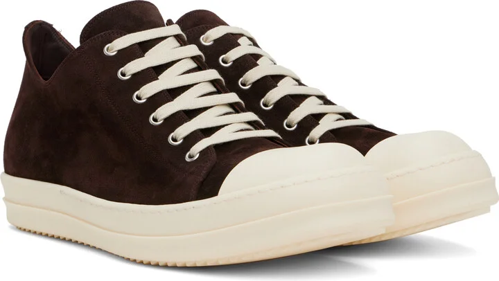 Rick Owens Brown Hollywood Low Sneaks Sneakers - Image 4