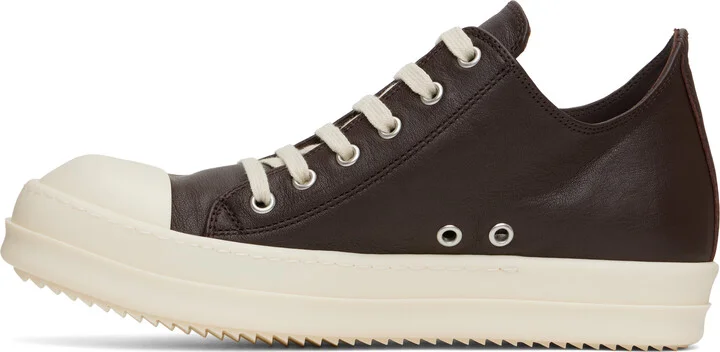 Rick Owens Brown Hollywood Low Sneaks Sneakers - Image 3