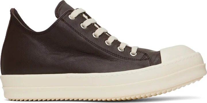 Rick Owens Brown Hollywood Low Sneaks Sneakers