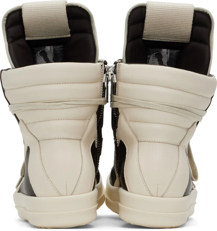 Rick Owens Brown & Off-White Hollywood Geobasket Sneakers - Image 2
