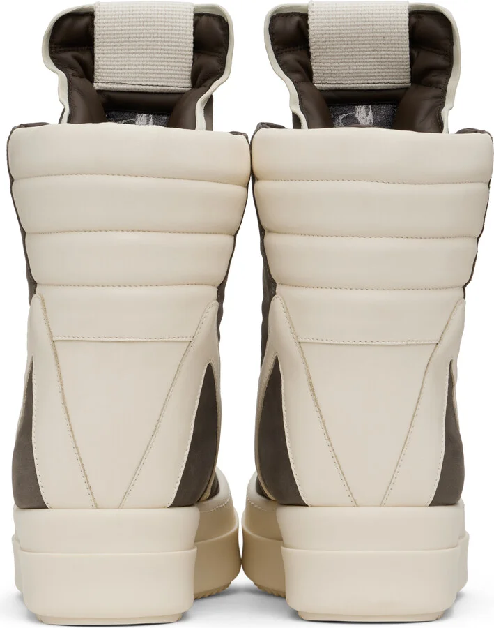 Rick Owens Brown & Off-White Porterville Mega Geobasket Sneakers - Image 2