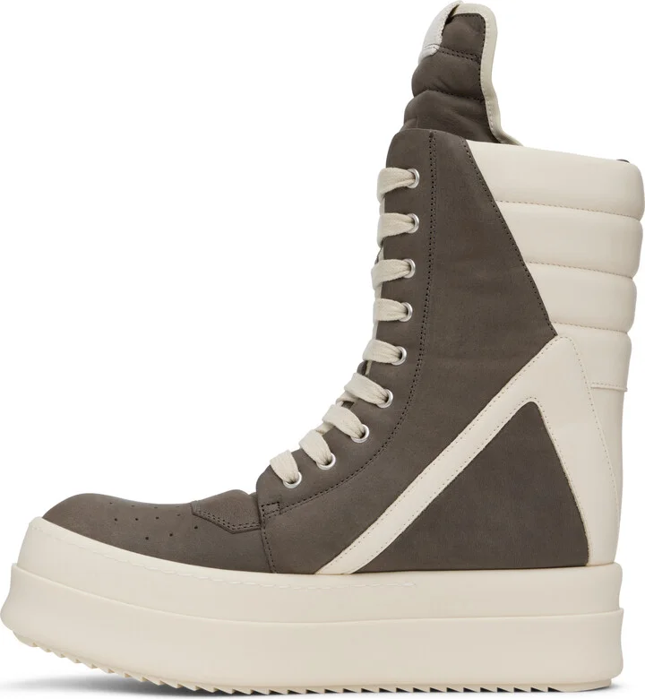 Rick Owens Brown & Off-White Porterville Mega Geobasket Sneakers - Image 3