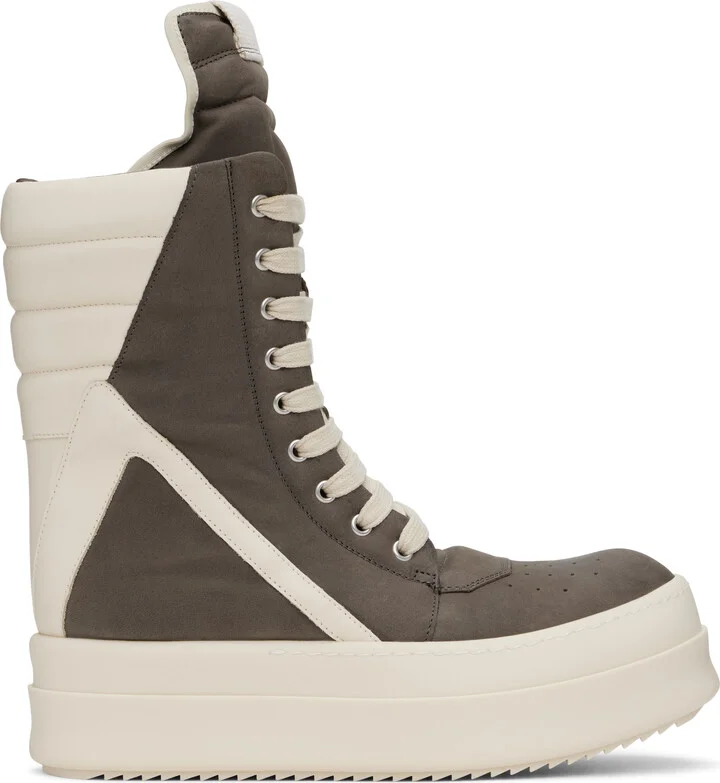 Rick Owens Brown & Off-White Porterville Mega Geobasket Sneakers