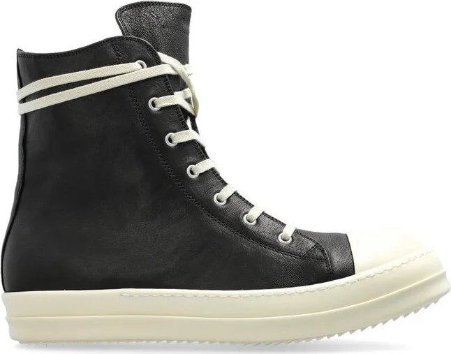 Rick Owens Brushed-Finish Lace-Up Sneakers