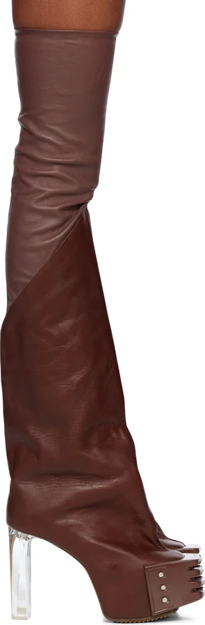 Rick Owens Burgundy Rhino Grilled Kiss Boots