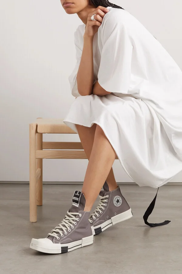 Rick Owens - + Converse + Drkshdw Turbodrk Chuck 70 Canvas High-top Sneakers - Neutrals - Image 2