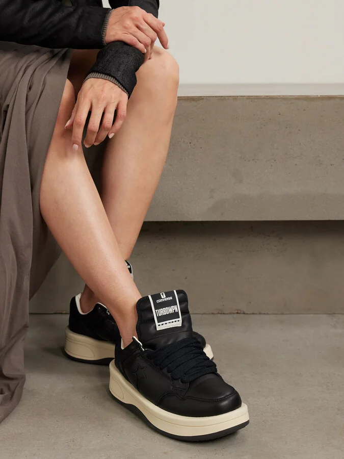 Rick Owens - + Converse Inflated Turbowpn Leather Sneakers - Black - Image 2