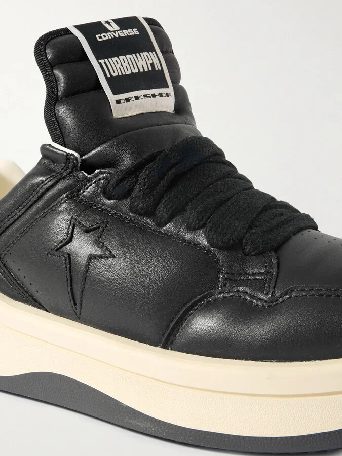 Rick Owens - + Converse Inflated Turbowpn Leather Sneakers - Black - Image 4