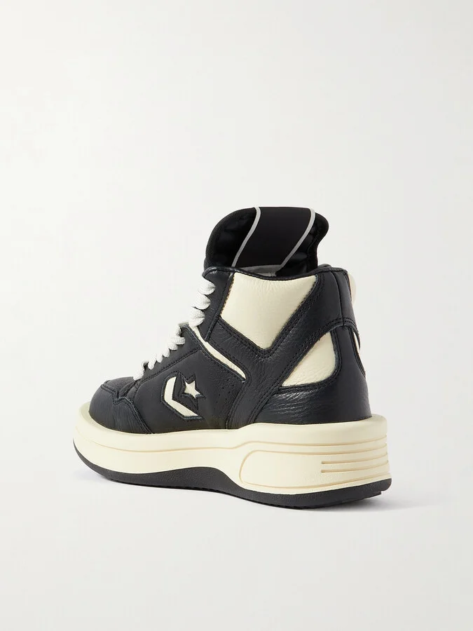 Rick Owens - + Converse Turbowpn Leather High-top Sneakers - Black - Image 3