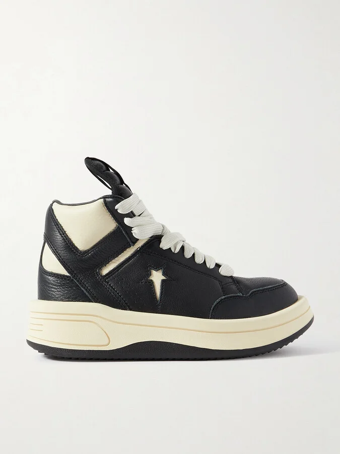 Rick Owens - + Converse Turbowpn Leather High-top Sneakers - Black