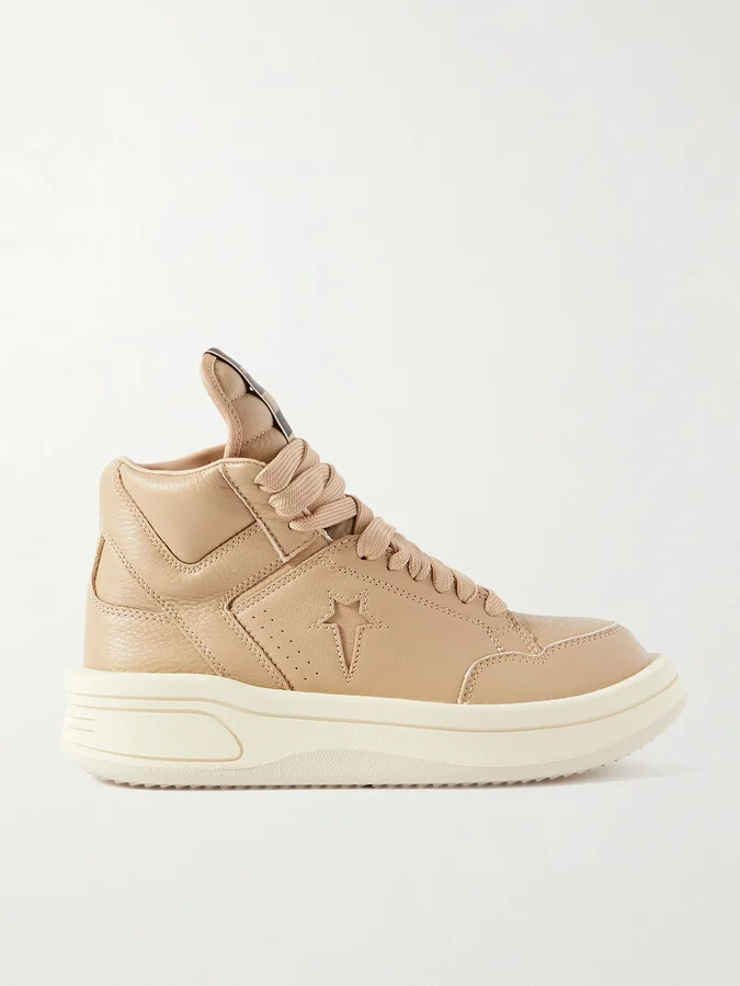 Rick Owens - + Converse Turbowpn Leather High-top Sneakers - Neutrals