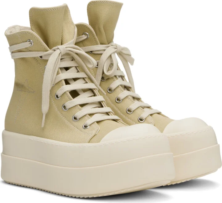 Rick Owens DRKSHDW Beige Hollywood Double Bumper Sneaks Sneakers - Image 4