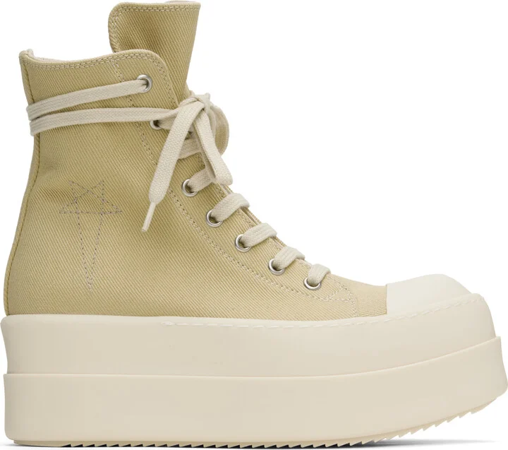 Rick Owens DRKSHDW Beige Hollywood Double Bumper Sneaks Sneakers