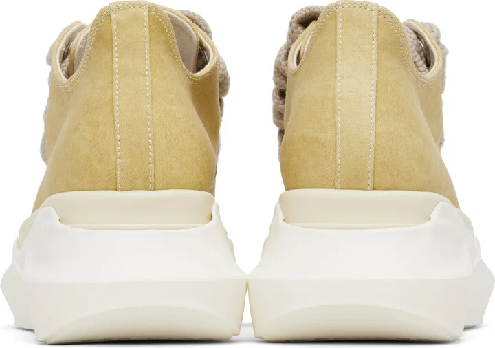 Rick Owens DRKSHDW Beige Hollywood Jumbo Laces Abstract Low Sneak Sneakers - Image 2