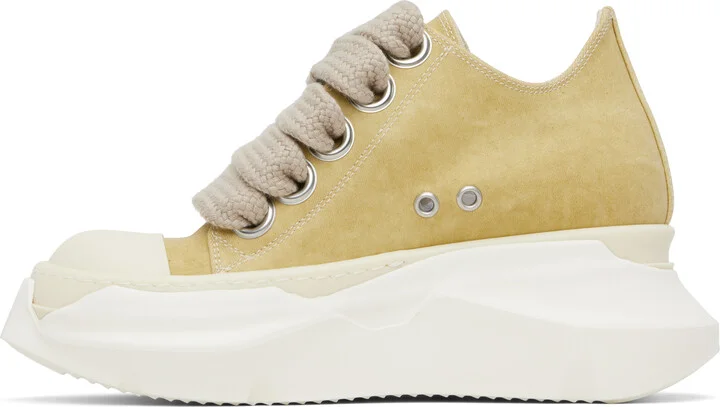 Rick Owens DRKSHDW Beige Hollywood Jumbo Laces Abstract Low Sneak Sneakers - Image 3