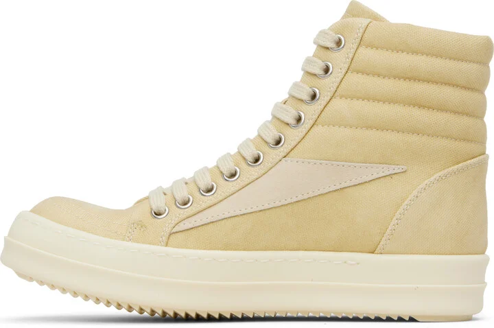 Rick Owens DRKSHDW Beige Hollywood Vintage High Sneaks Sneakers - Image 3